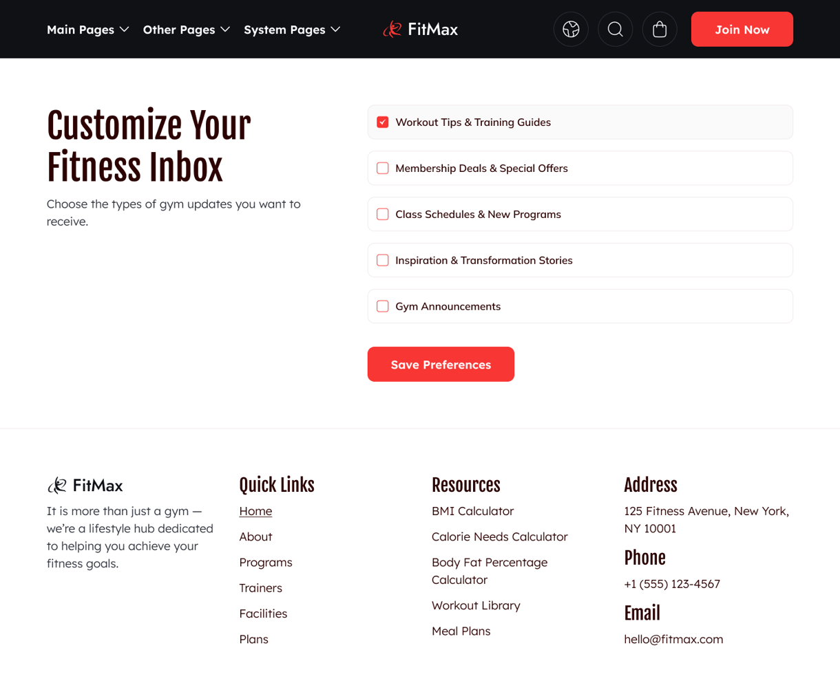 Email Subscription Preferences
